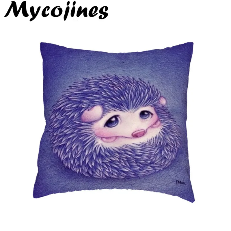 Чехол для подушки с рисунком ежика из мультфильма 45*45 см квадратный чехол
