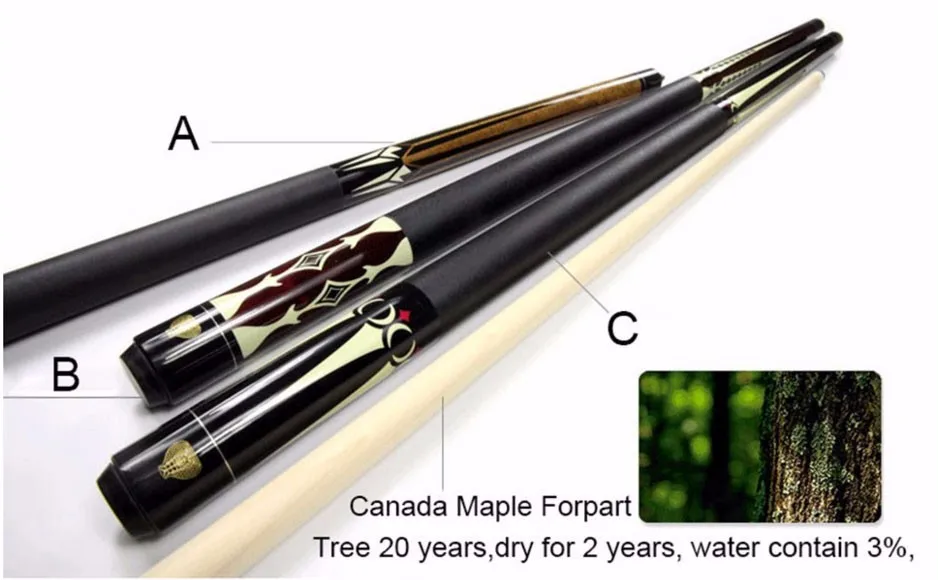 Cuppa бильярдный кий 10,5 мм/11,5 мм/13 мм профессиональный высококачественный бильярдный набор клен 58 ''3 цвета биллар Китай
