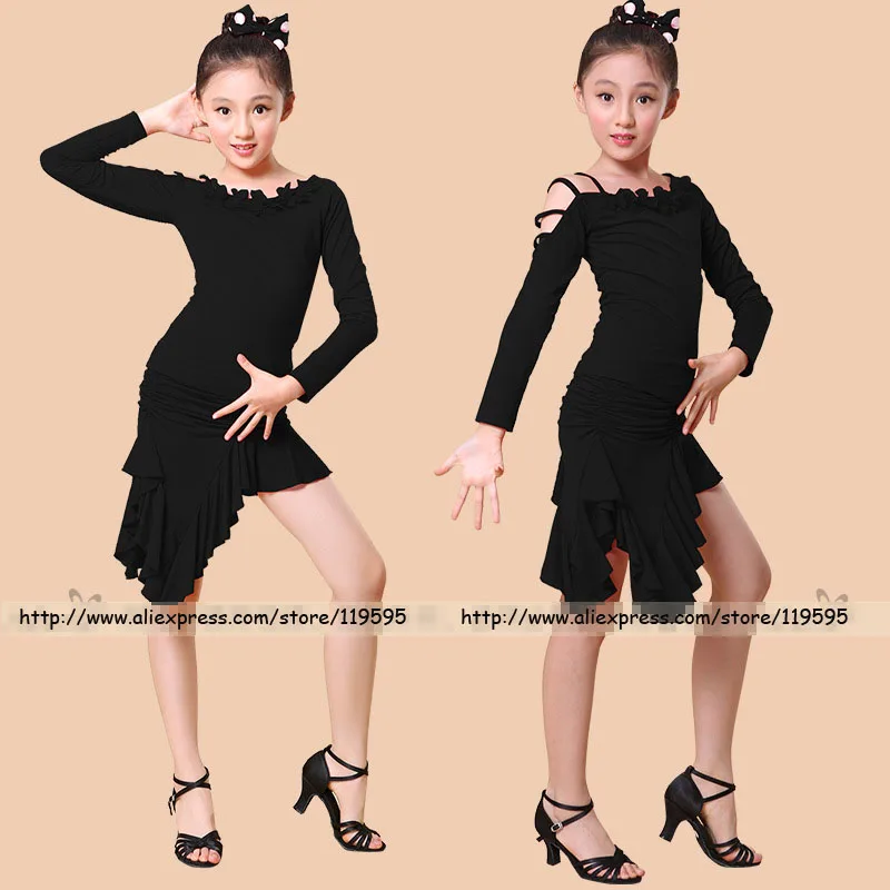 Autumn Size Long Sleeves Latin Dance Dress New Dress For Ballroom Dancing Salsa Rumba Tango Cha Cha Dance Dresses 8 Sizes - Цвет: Серый