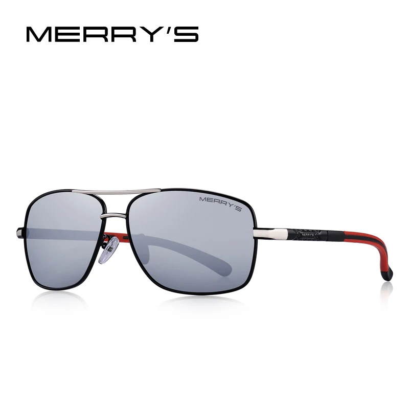 MERRYS дизайнерские мужские классические HD поляризованные солнцезащитные очки для вождения, авиационные алюминиевые мужские солнцезащитные очки с защитой от уф400 лучей S8714 - Цвет линз: C06 Silver