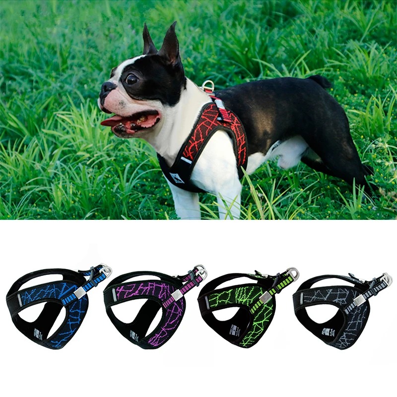 Pet Dog Harnesses For Dogs French Bulldog Chihuahua Adjustable Safety Dog Training Walking Vest Harness Reflective Puppy Harness Harnesses Aliexpress
