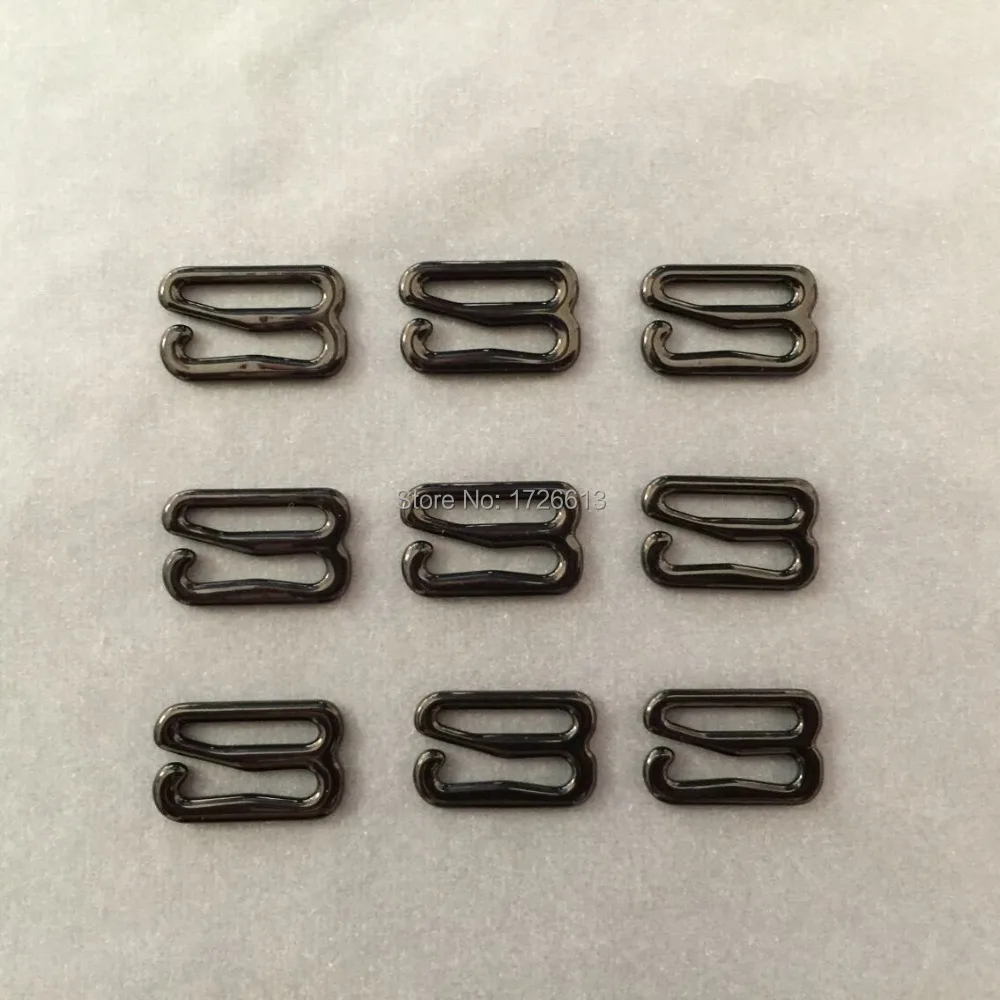 

1000 pcs bra metal strap hook 10mm black color free shipping