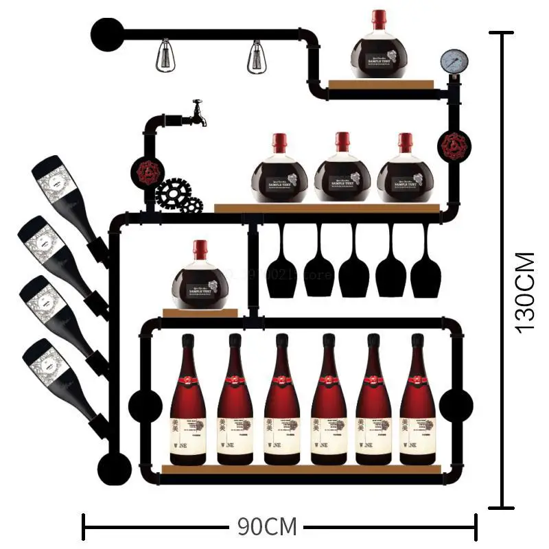 Художественный винный шкаф набор настенные полки для стеклянной посуды креативный органайзер для бутылок для хранения дисплей украшение дома - Цвет: 3