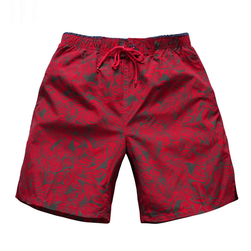 Лето, мужские повседневные шорты для плавания, Бермуды для серфинга, пляжная одежда, быстросохнущие купальные костюмы Sunga Masculina - Цвет: Красный