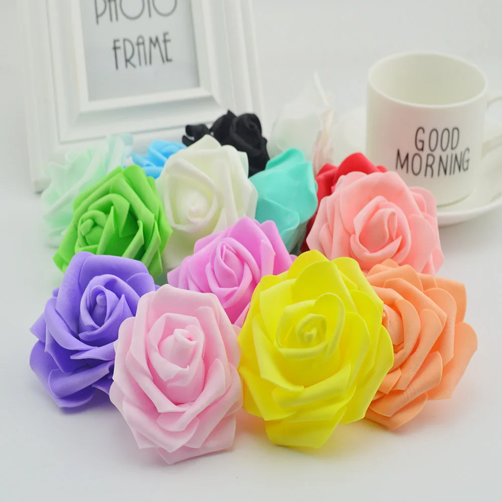 

10pcs Artificial Foam roses flowers diy Garlands bridal accessories clearance christmas decora for home wedding scrapbooking