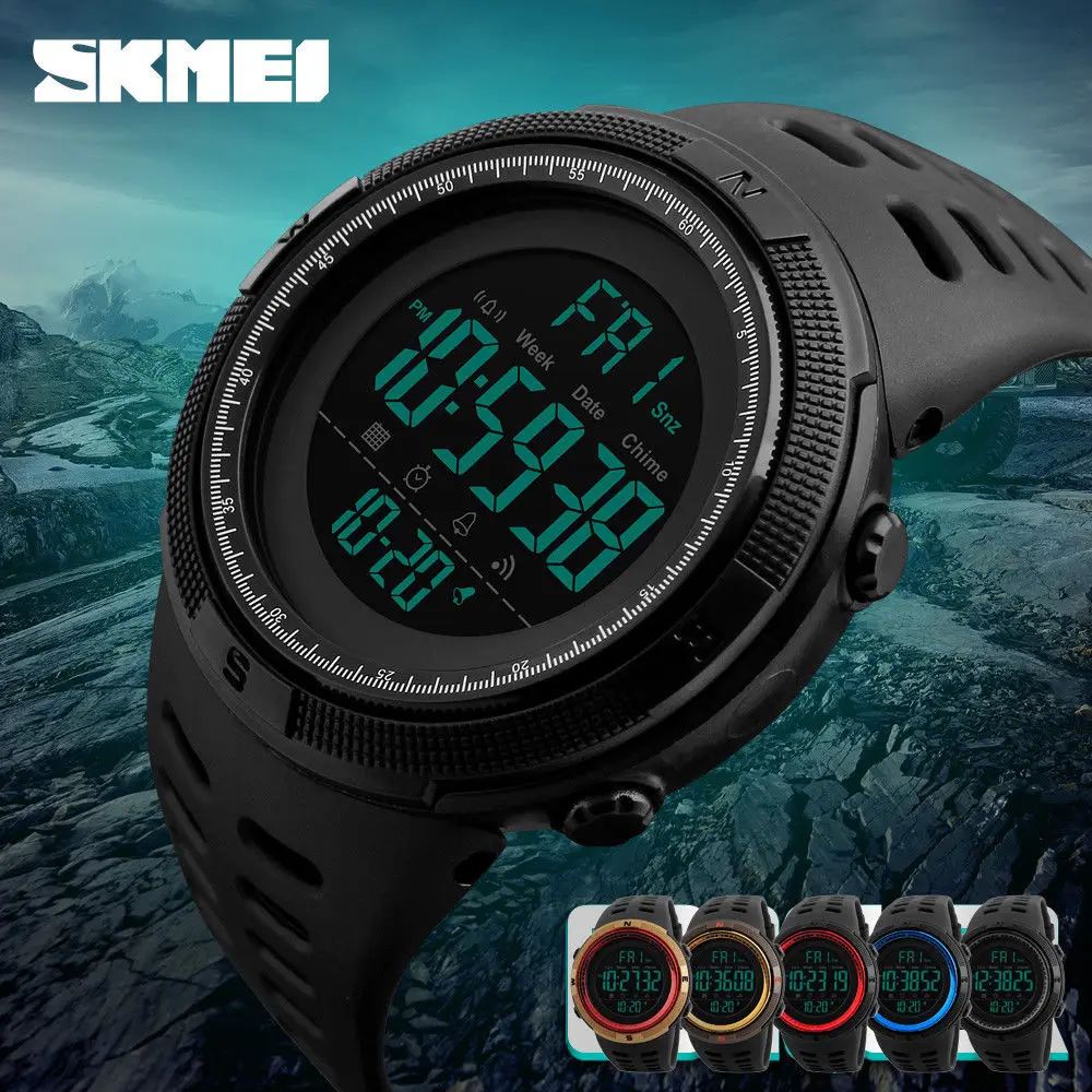 

SKMEI Brand Men Sports Watches Fashion Chronos Countdown Men's Waterproof LED Digital Watch Man Military Clock Relogio Masculino