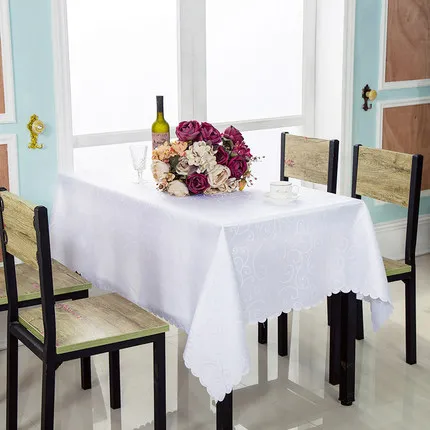 1 шт. Белый/Желтый Европейский цветок/прямоугольник полиэстер покрытие стола Западный Ресторан скатерть Свадебная вечеринка Декор - Цвет: white vine