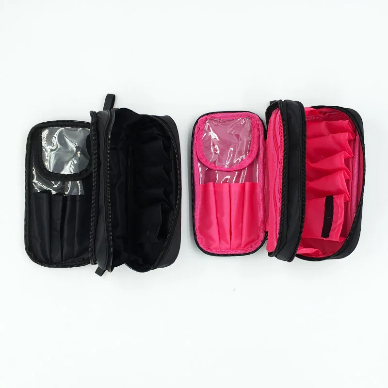 ZDARLBO للماء النايلون النساء منظم حقيبة مستحضرات التجميل السفر الضرورات حقيبة مستحضرات تجميل التجميل طبقة مزدوجة غسل حقيبة مستحضرات تجميل