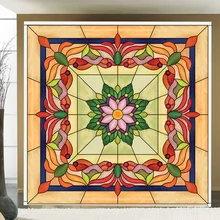 Индивидуальный размер, оконные пленки, стекло, наклейка на дверь, стикер s, домашний, декоративный, матовый, для конфиденциальности, Витраж, Готическая роза, наклейка на окно