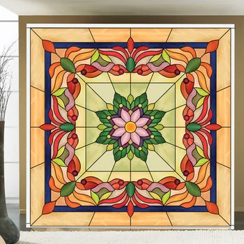 

Custom size Window Films Glass Sticker Door Stickers Home decorative frosted privacy Stained Gothic Rose window sticker