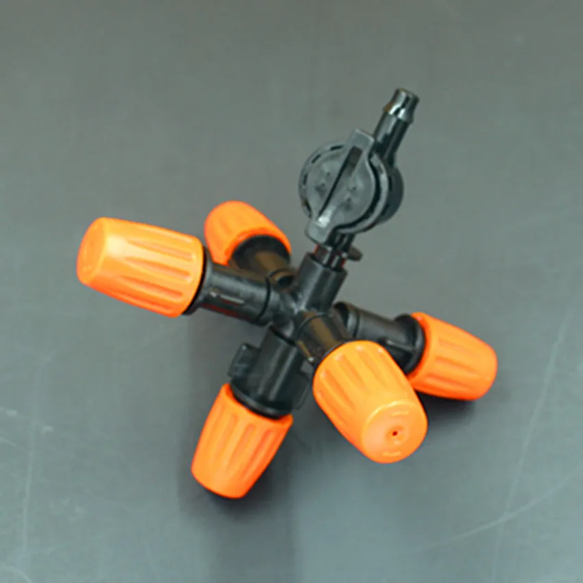 5 Way Adjustable Misting Sprinkler With 1/4 inch Antidrain Mushrooms