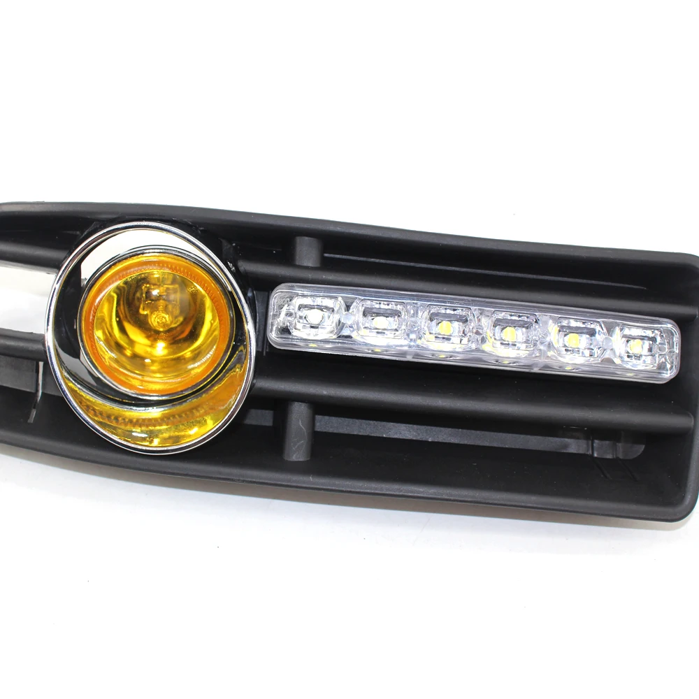 Передняя решетка противотуманных фар для VW JETTA BORA MK4 99-04 светодиодный DRL(белый) желтый объектив