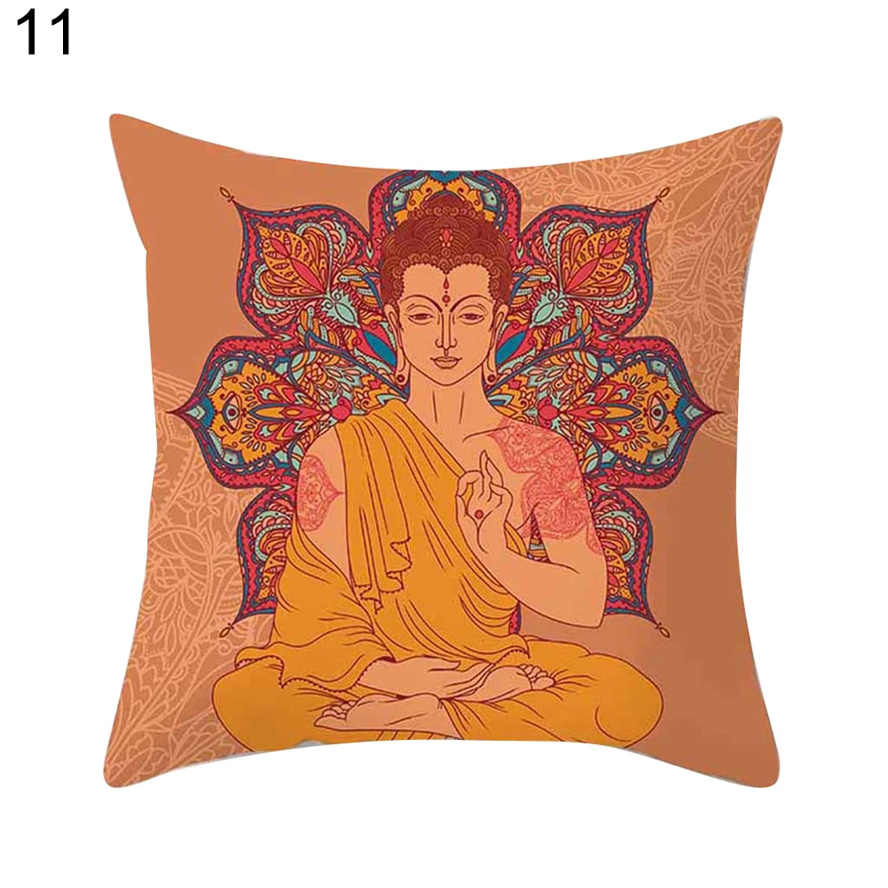 Индийский Слон Ганеша Будда поясная подушка чехол для подушки дивана домашний декор - Цвет: 11