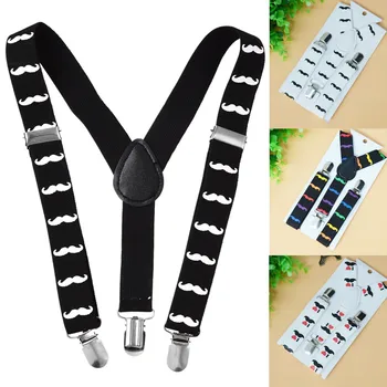 

Fashion Children Kids Boy Girls Lovely Mustache Print Suspenders Elastic Adjustable Strap Clip Shirt Clothing Accessories
