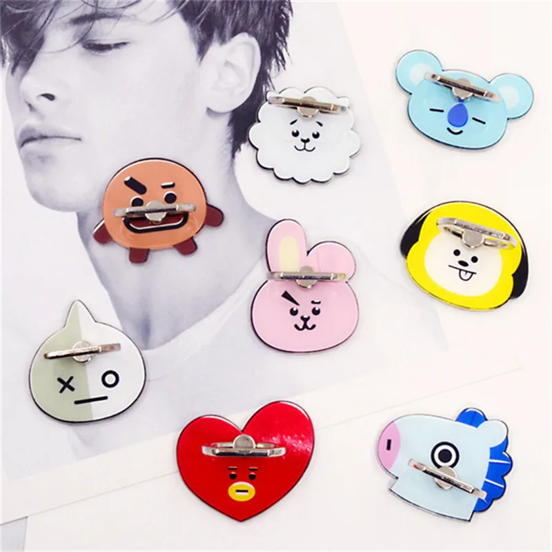 

Kpop Bangtan Boys Phone Ring Mount Cartoon CHIMMY COOKY TATA RJ KOYA SHOOKY 360 Degrees Phone Holder Bracket Stand Finger Rings