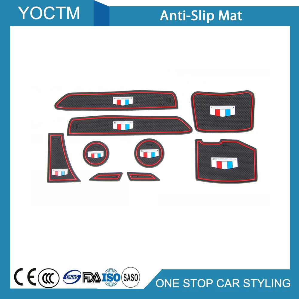 

For Chevrolet Camaro 2017 Interior Accessories Water Coaster Non-Slip Gate Slot Mats Red/Blue/White Door Slot Scratch Resistant