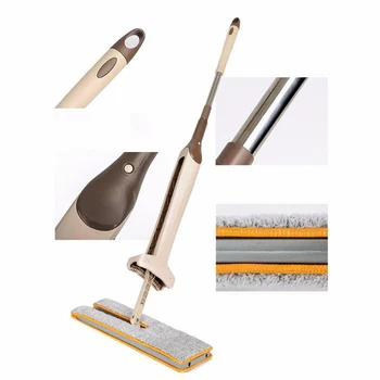 

Double Sided Mop Tile Wood Floor Microfiber No Hand Wash Mop with 4 Cloth for Home Zazzera in legno piastrellata BDF99
