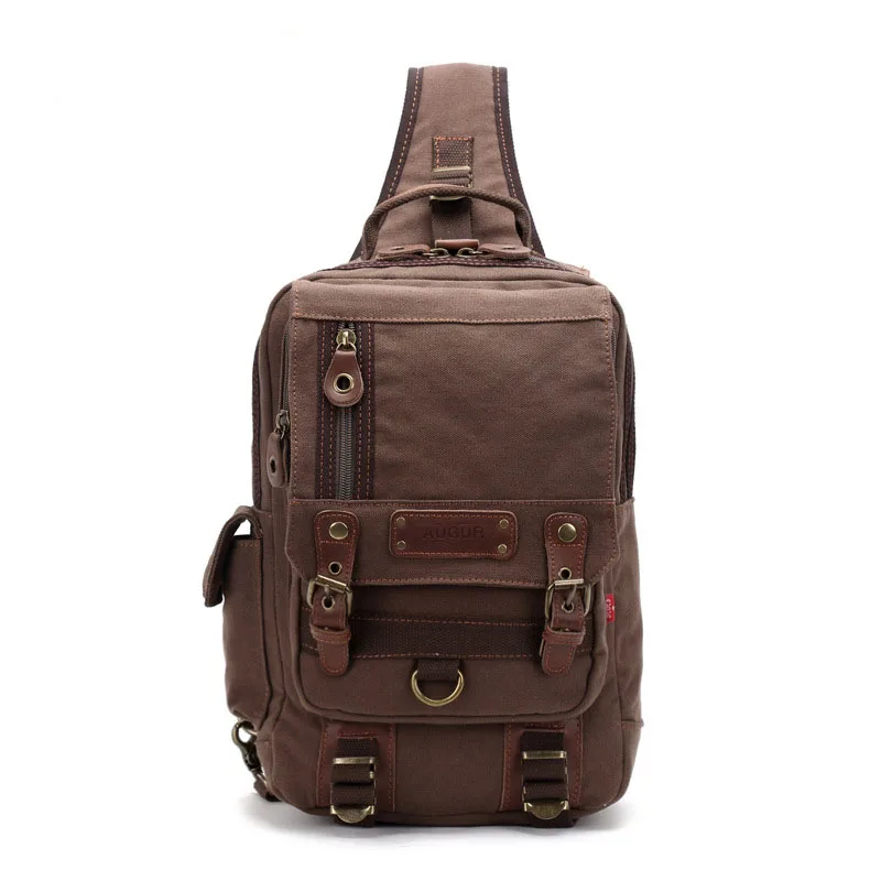 

Vintage Male Messenger Casual Travel Canvas Chest Bag Crossbody Back Pack Men's Shoulder Bag Multifunction Small Travel Bag