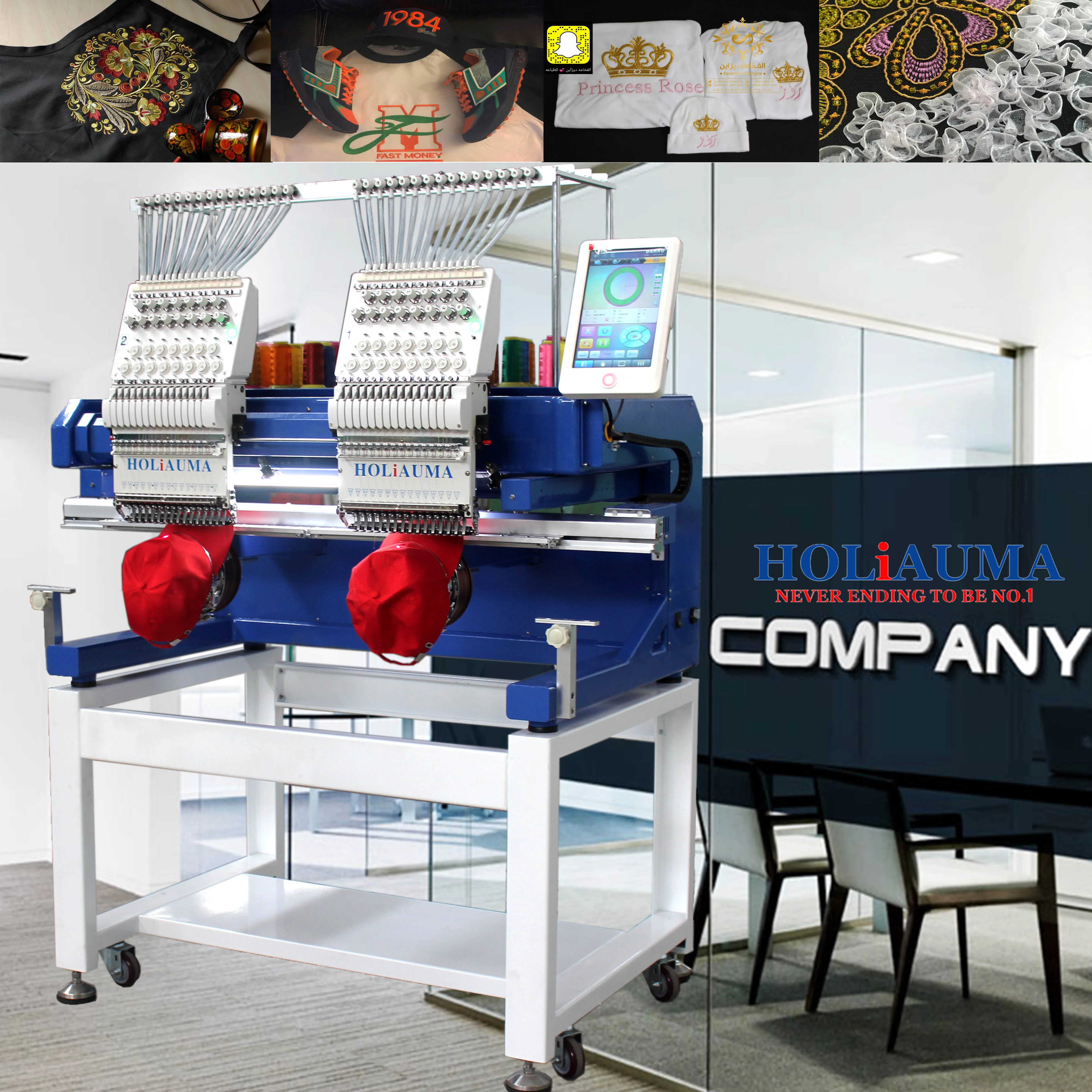 Holiauma Doppel Kopf Industrielle Flache Stickerei Maschine Mit