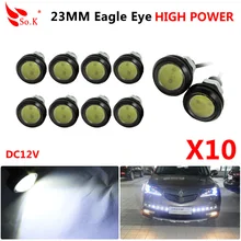 10 pcs 23 millimetri LED di Eagle Eye Bianco Chip Ad Alta Potenza Bianco Luci di Giorno Dell’automobile Corsa e Jogging Luci Luci di Parcheggio Auto backup Nebbia Lampade