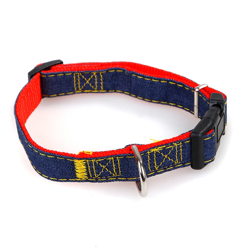 

Pet Dog Cat Collar Clip Buckle Jean Collar Outdoor Sports Safety Lead Leash For Small Medium Dogs Chihuahua Cats S M L XL Strong