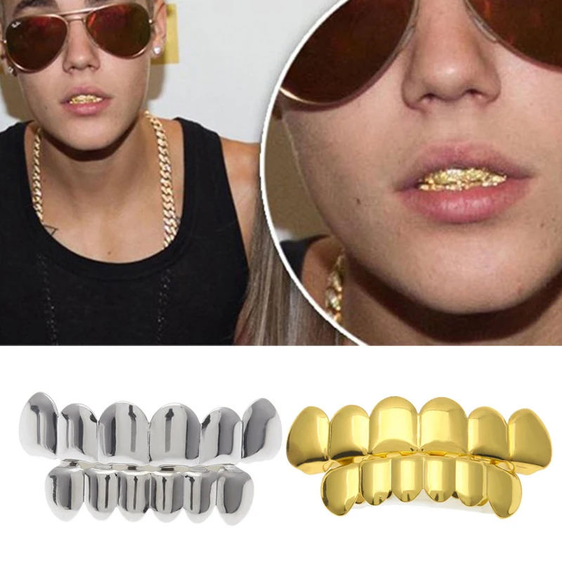 

Drop&Wholesale Gold Silver Plated Top Bootom Vampire Teeth Protector Halloween Christmas Party APR28