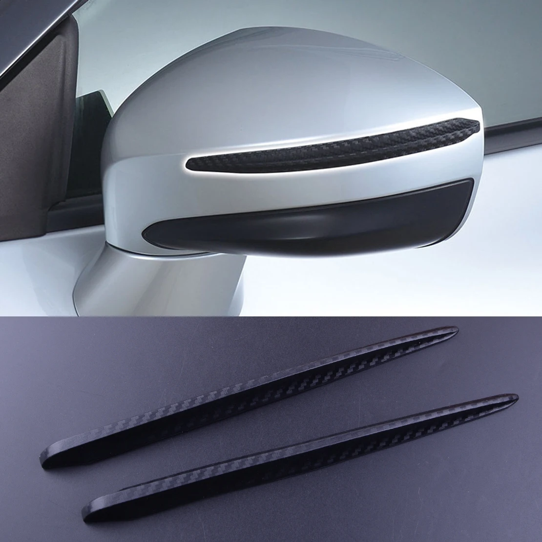 Vehicle Carbon Fiber Protector Anti Scratch Bumper Guard Strip Sticker 2PCS