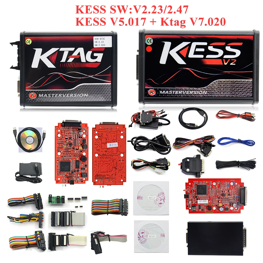 Красный KESS V2 V5.017 V2.47 ECU чип тюнинг ЕС Мастер онлайн KESS 5,017 KTAG 7,020 менеджер Тюнинг Комплект для автомобиля грузовика