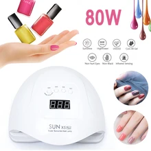 ELECOOL 80 Вт/120 Вт SUNX5 Max Светодиодная лампа для сушки ногтей двойной hands free Светодиодный УФ-светильник для УФ-отверждения гель для ногтей Прямая поставка