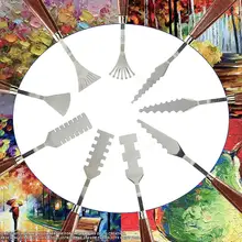 9 шт., профессиональные палитры ножей из нержавеющей стали, набор скребков для смешивания, набор ножей для рисования маслом, инструмент для рисования изобразительного искусства