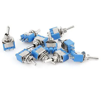 

50pcs/lot Machinery AC 125V/6A 250V/3A SPDT On-Off-On Self-lock 3 Positions Car Latching Mini Toggle Switch MTS-103