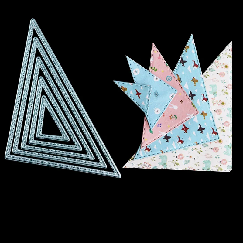 

5PC Geometric DIY metal cutting dies cloud square triangle rectangle craft cutting dies metal dies embossing for die-cut machine