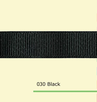

1" inch (25mm) Black grosgrain ribbon with gold purl