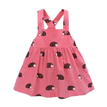 Детское платье-комбинезон без рукавов с принтом «ЁЖ» для маленьких девочек, одежда, платье для девочек, vestido