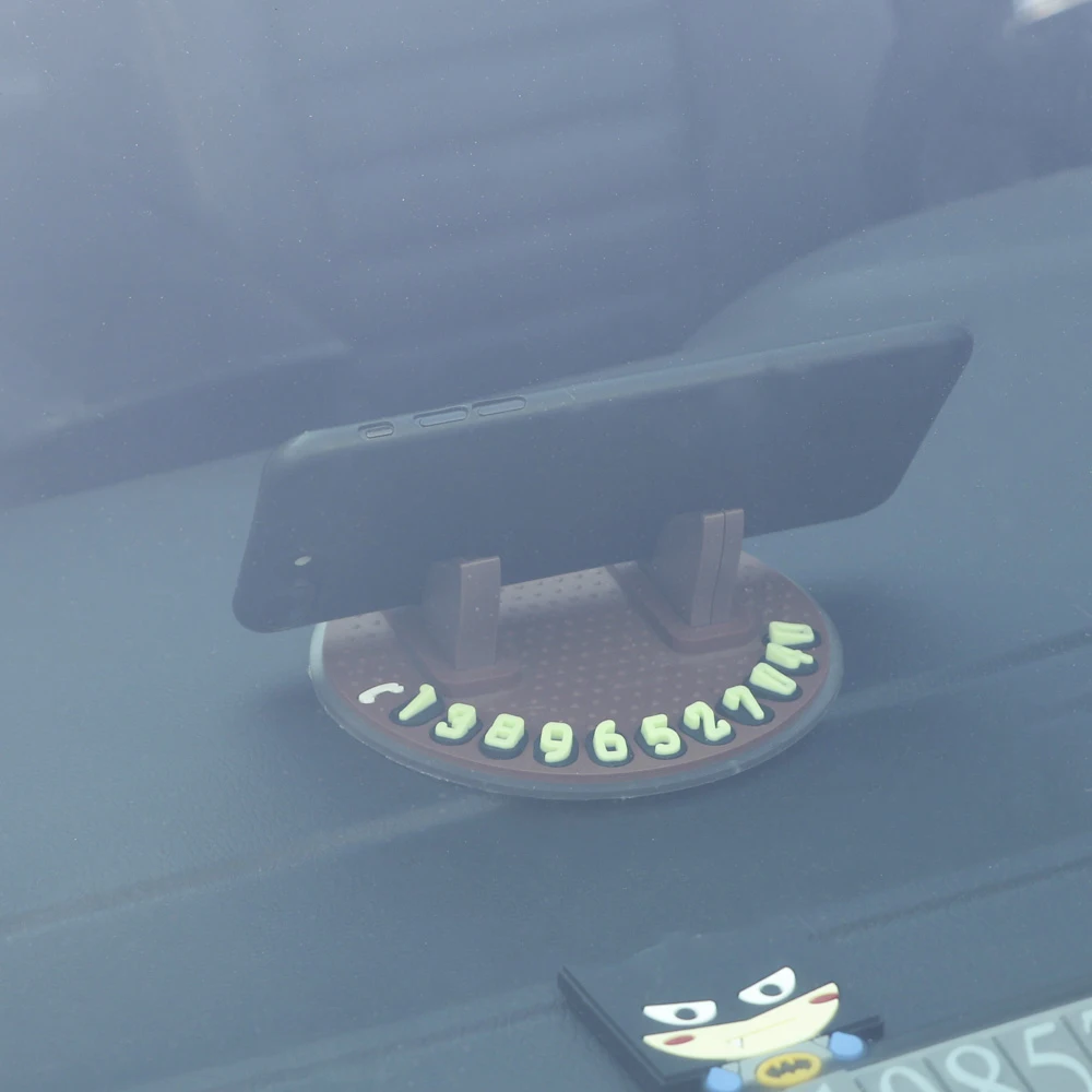 Phone Number Parking Plate Dashboard Sticky Pad Phone Holder Car