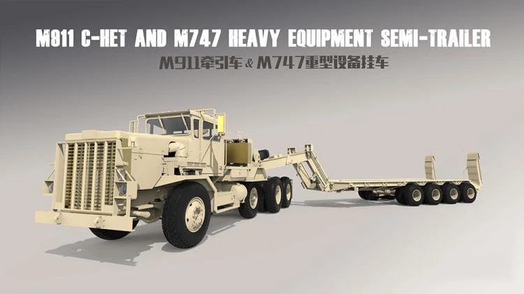 MENG SS013 1/35 масштаб M911 C-HET и M747 тяжелое оборудование полуприцеп пластиковая модель строительный комплект