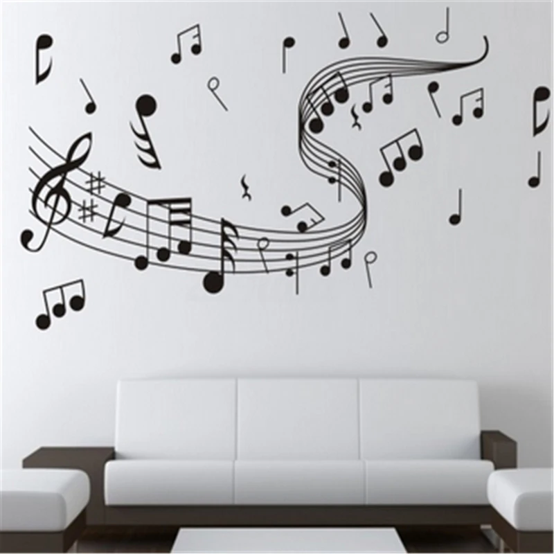 Fashion Removable Music Notes Band Room Home Wall Stickers Decals Vinyl DIY Decor Art