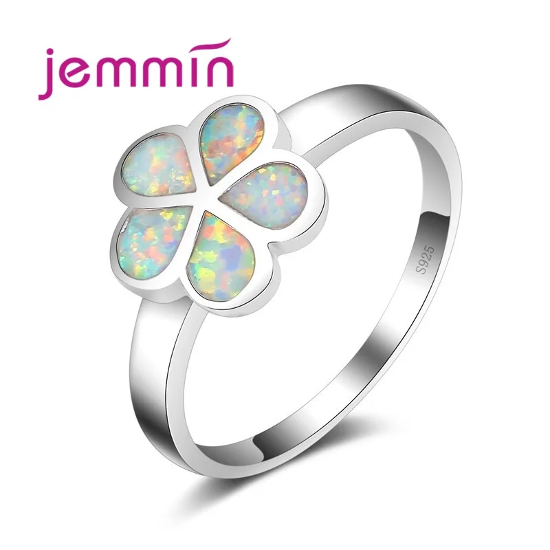 

Jemmin Rainbow Opal Flower Shaped Ring 925 Sterling Silver Jewelry For Women & Girl Lovers & Daughter Gift.