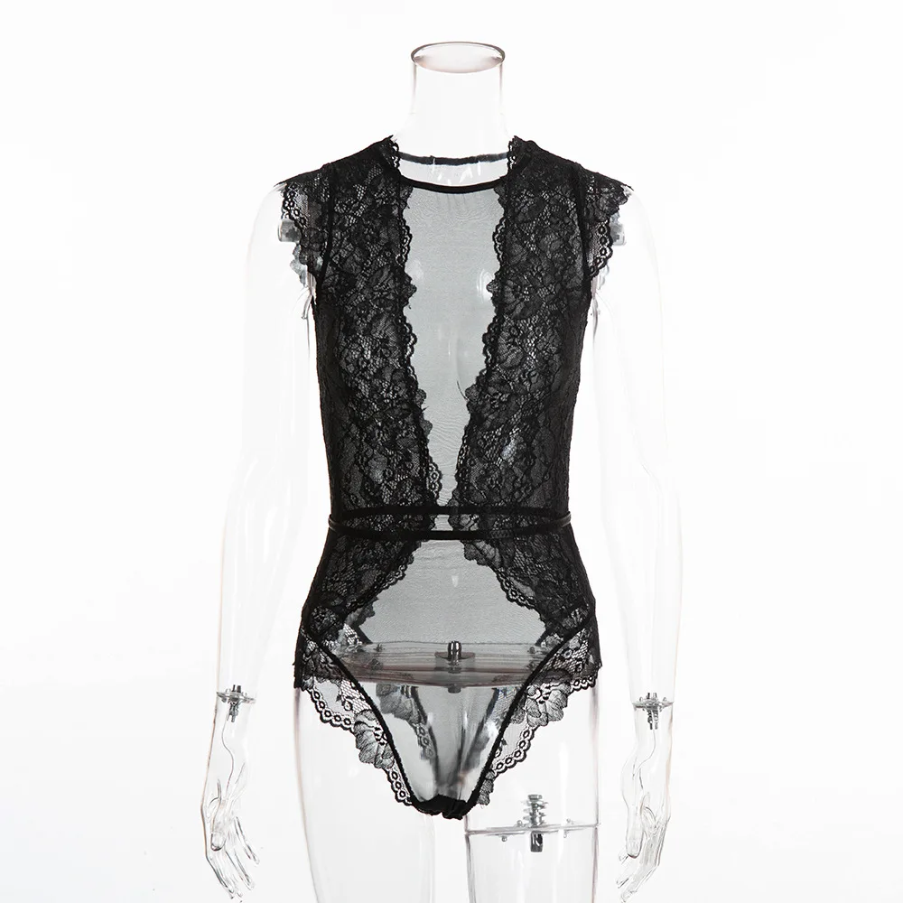 Women Bodysuit Hollow See-Through Solid Playsuit 2018 Summer Fashion Sexy Ladies Lace Patchwork Temptation Bodysuits Women Bodysuit Hollow See-Through Solid Playsuit 2018 Summer Fashion Sexy Ladies Lace Patchwork Temptation Bodysuits