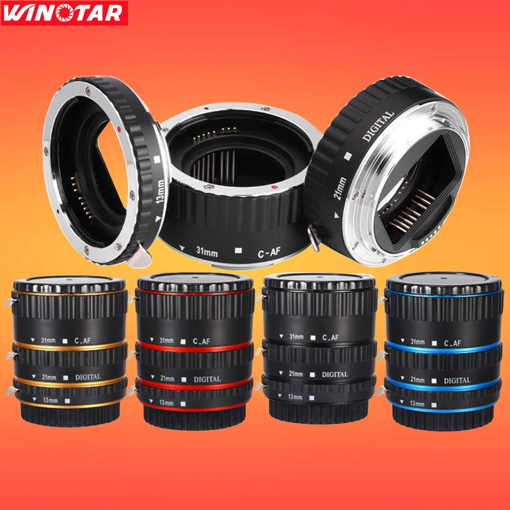 Metal Mount Auto Focus AF Macro Extension Tube Ring for Canon EOS EF S