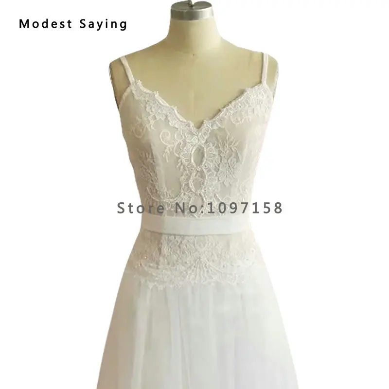 New Collection 2018 Elegant Nude Inside Beaded Lace Wedding