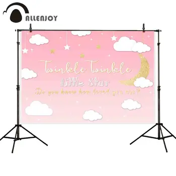 

Allenjoy Birthday photography background twinkle twinkle little star backdrop photo photophone photocall girl party decoration