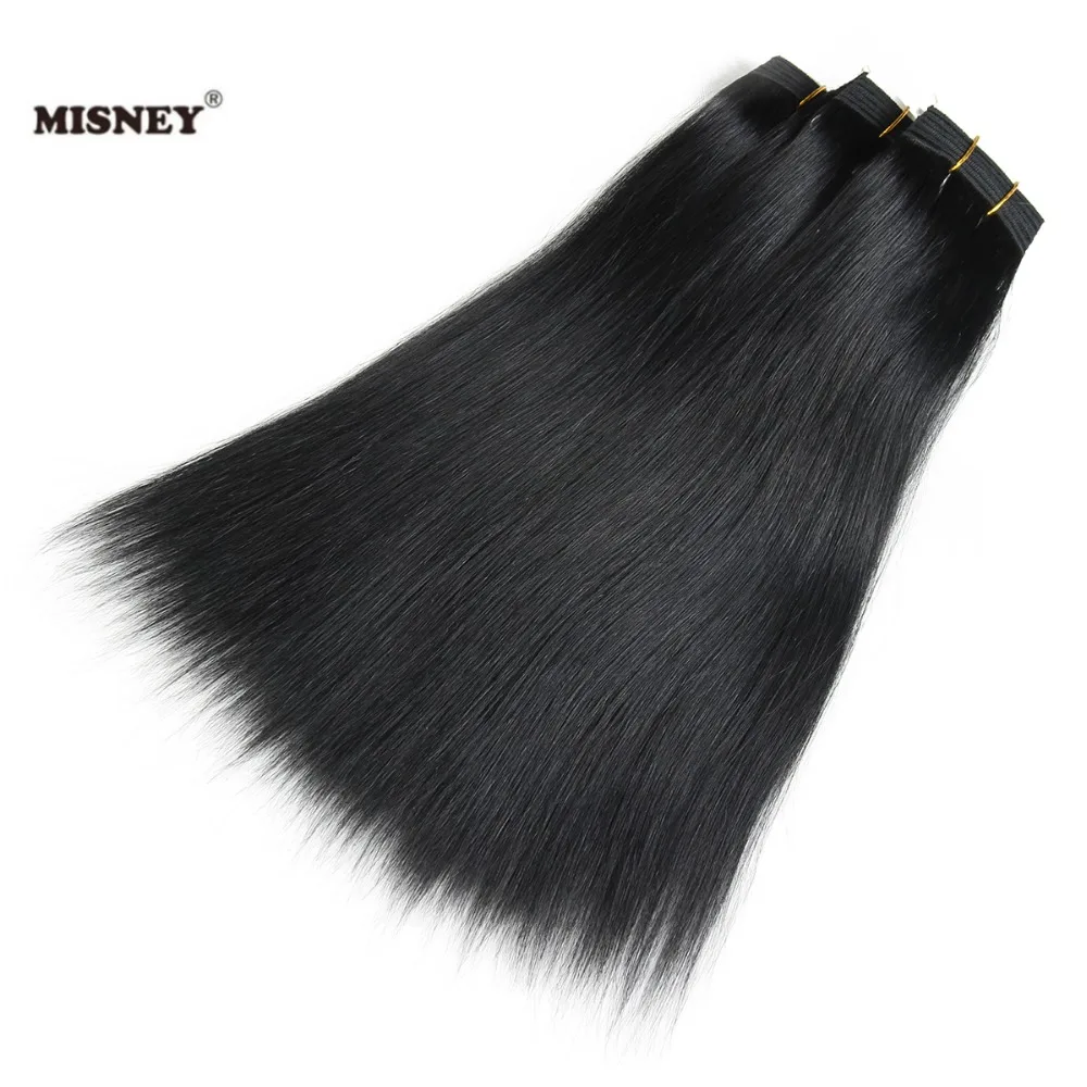 Yaki Straight Human Hair Extensions Permed Light Yaki Weaving Natural
