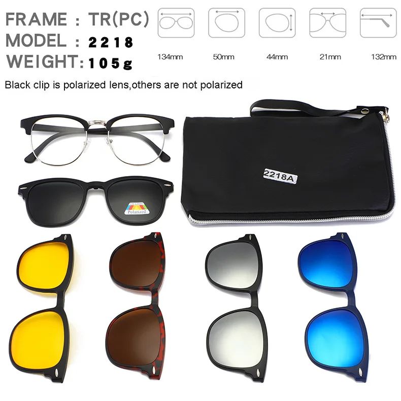 Квадратные Солнцезащитные очки на застежке в стиле ретро, мужские, поляризационные, женские, для ночного видения, оптическая оправа, набор 5+ 1, солнцезащитные очки,, lunetes Oculos UV400 - Цвет линз: 11
