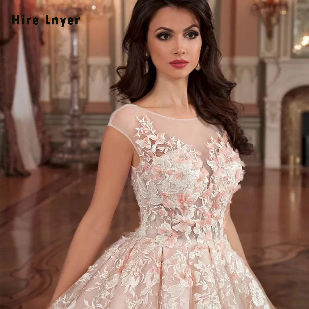 Vestido De Noiva Princesa/ Новое поступление, кружевное бальное платье принцессы с аппликацией из бисера, свадебные платья размера плюс с подъюбником