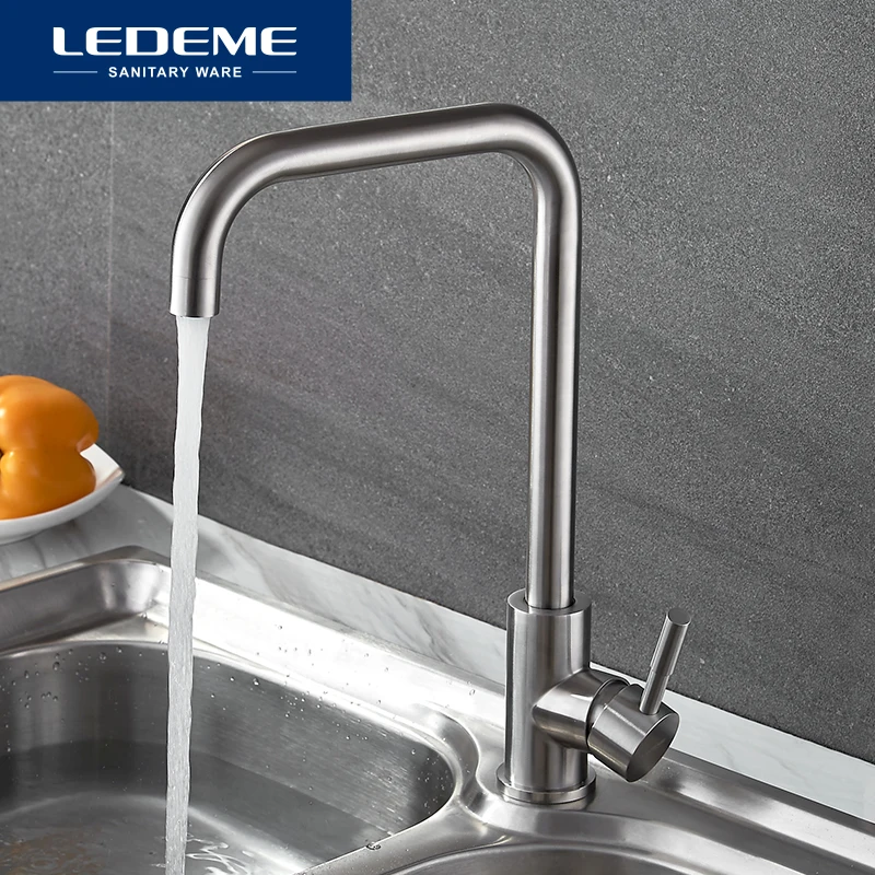 LEDEME Смеситель для кухни сталь SUS304 Цвет: нерж. L4998 4| |