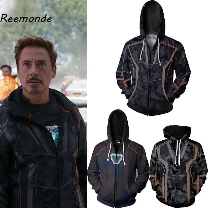 

Avengers Iron Man Tony Cosplay Costume Hoodies Casual Jacket Streetwear Men Male Clothes Sweatshirts Halloween Costumes Adult