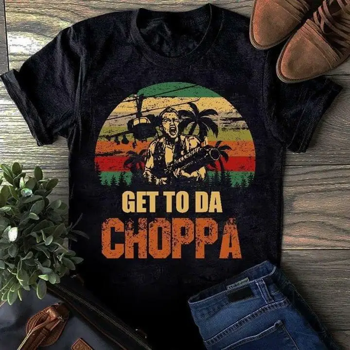 Arnold Schwarzenegger Womens T-shirt Get To The Choppa