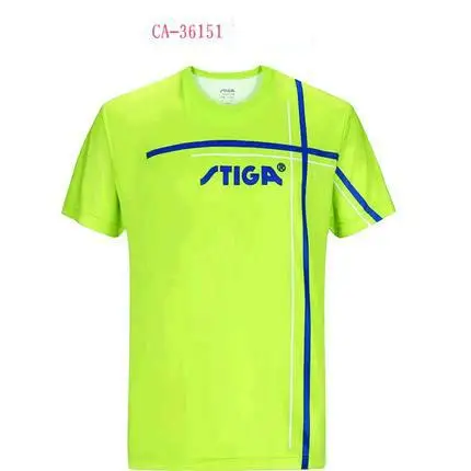 Stiga настольный теннис одежда спортивная быстросохнущая с короткими рукавами, мужская рубашка для пинг-понга бадминтон спорт майки - Цвет: CA36151
