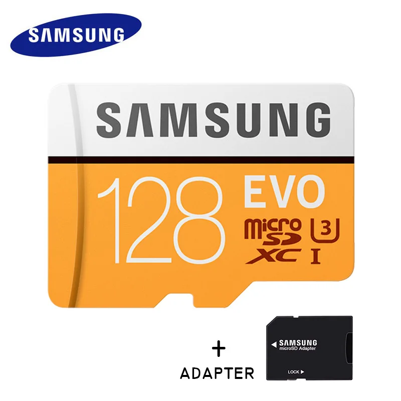 SAMSUNG карта памяти Micro SD card 64 Гб u3 карты памяти EVO Plus 64 Гб Class10 TF карты C10 95 МБ/с. MICROSDXC UHS-1 - Емкость: 128G 100MBs U3yellow